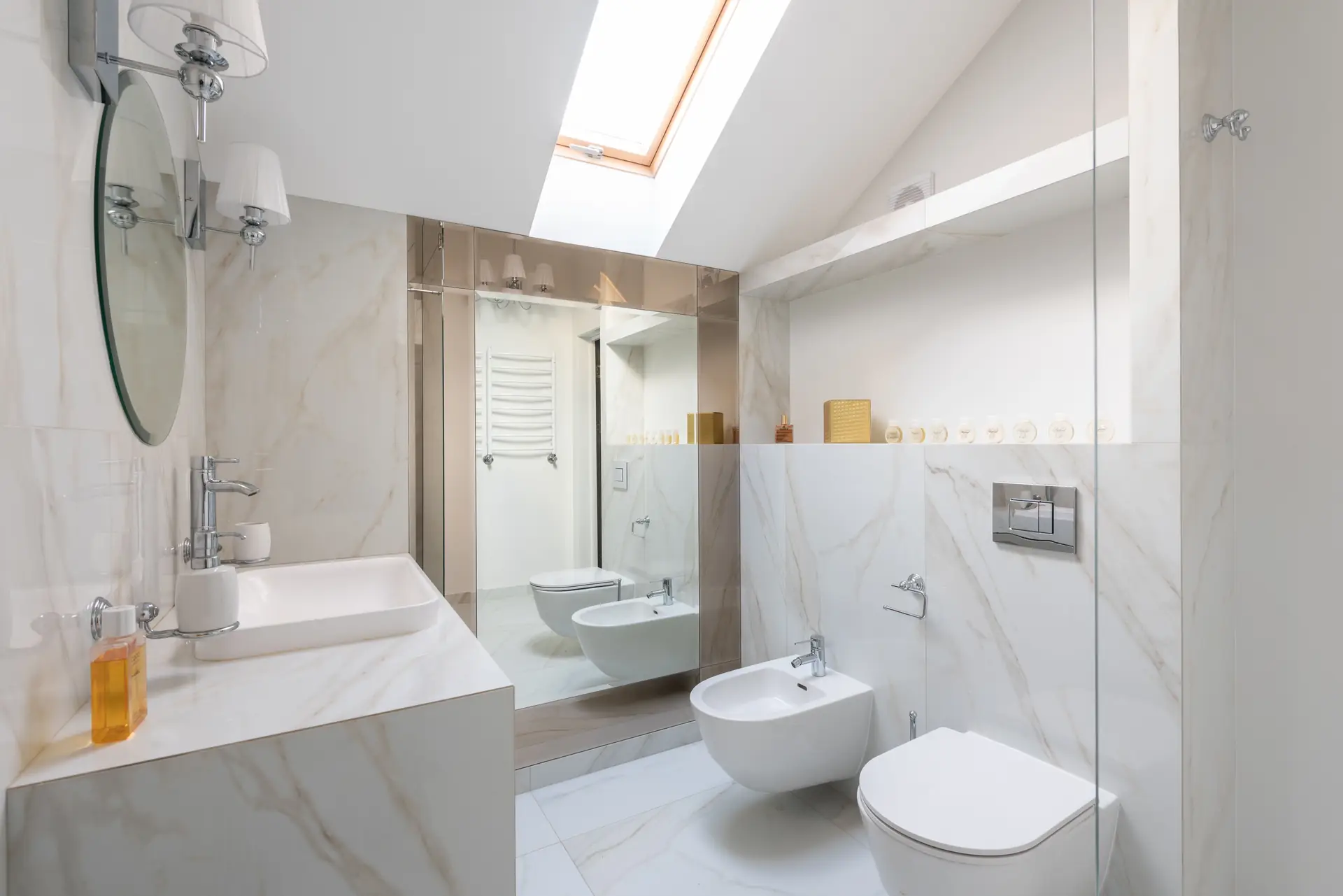 Slabs tiles installed in an interior